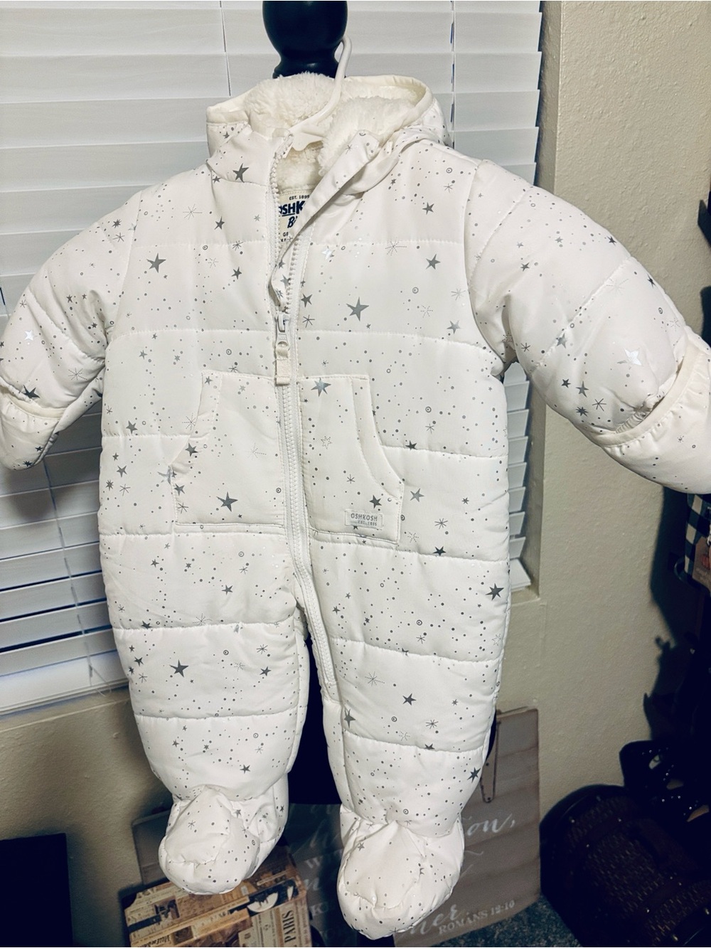 OshKosh B'gosh Metallic Star Print Hooded Pram Snowsuit
